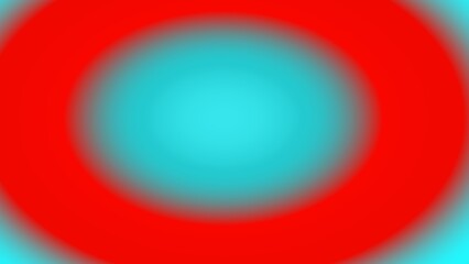 Abstract concentric circles in red and cyan, soft gradient blend