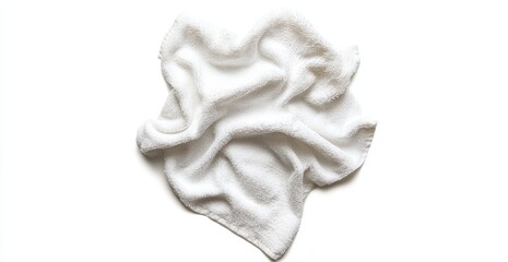 Folded white towel on white background