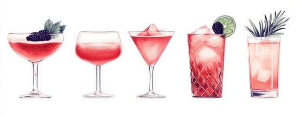 Vibrant Pink Cocktails