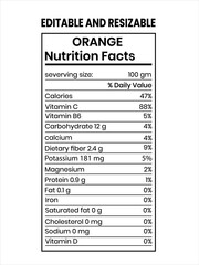 Orange Nutrition Facts Label 