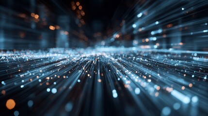 Digital Transformation Concept with Futuristic Data Flow and Smart Technology Visualization