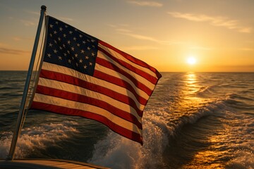 American Flag Waves Proudly The