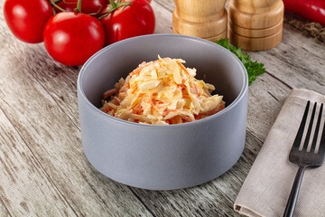 Vegan Coleslaw salad with cabbage and carrot