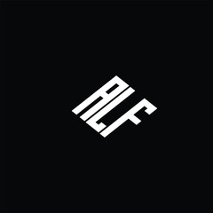 ALF letter logo design on black background.
