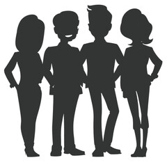 silhouettes of people