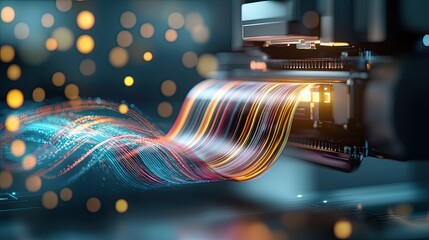 Printer color visual for high-quality printing, vibrant printer color visual for digital media, Innovative device processing data streams smoothly.