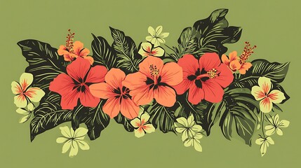 Tropical Hibiscus Floral Arrangement. (1)