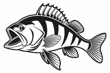 Fototapeta premium perch sihouette black vector