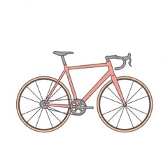 Fototapeta premium Pink Road Bicycle Illustration