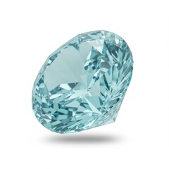 Fototapeta premium Bright Blue Gemstone on White Background