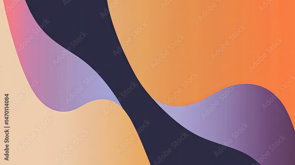 Poster abstract shapes in soft color gradients.