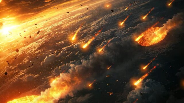 Aftermath surface burn from destructive asteroid hit.