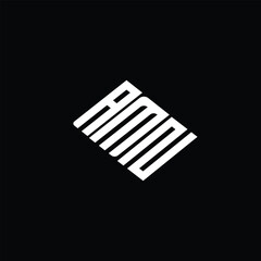 AMN letter logo design on black background.