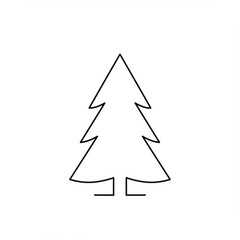 Fototapeta premium Simple Black Line Drawing of a Christmas Tree