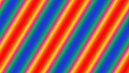 Diagonal rainbow stripes on vibrant blue background