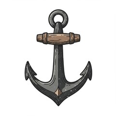 Black and Brown Textured Anchor Illustration