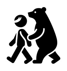 Obraz premium Simple Boy Bear Walk Black Logo