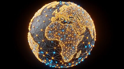 Global Network Illuminated Earth Connection.
