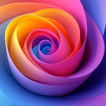3D Render of Colorful Gradient coils with Shadows By Giada