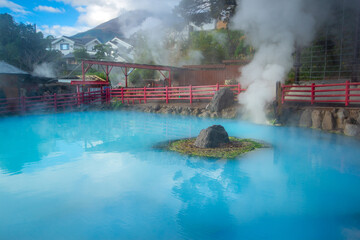 Hells of Beppu, or Beppu no jigoku, place of scenic beauty in the onsen town of Beppu, all of the seven hells is called Beppu Jigoku Meguri, Beppu, Oita, Kyushu, Japan