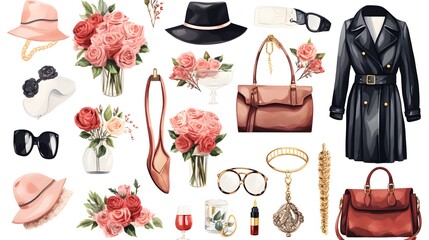 Professional Collection of Clothing Fashion Illustration in Paris Theme