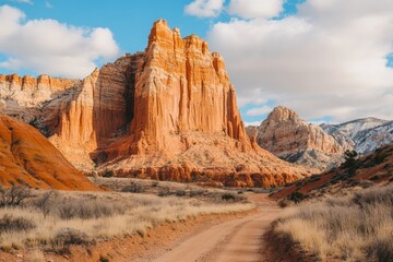 Fototapeta premium Desert landscape, towering sandstone