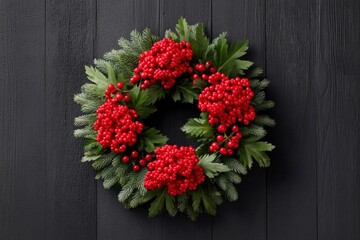 Vibrant Red Berry Wreath: A Festive Holiday Design
