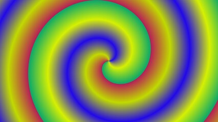 Vibrant rainbow spiral, hypnotic swirling gradient