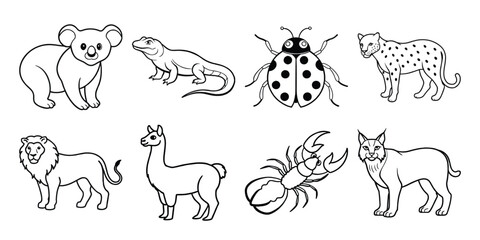 set of animals vector