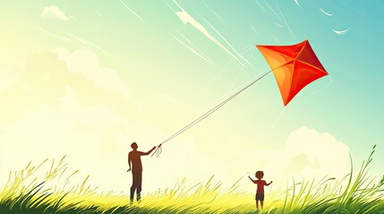 A joyful father carries his smiling young son on his shoulders in a sunny park.