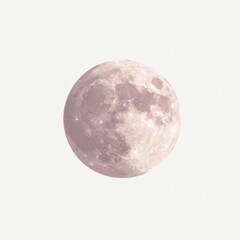 Obraz premium Pale Pink Full Moon in Night Sky