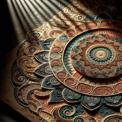 Handcrafted mandala-inspired art with depth, symmetry, and cultural elegance
