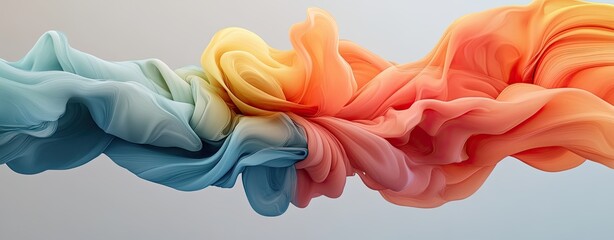 Printer creativity futuristic for high-tech artistic printing, advanced printer creativity futuristic for next-gen digital printing, Colorful abstract fabric waves in motion.