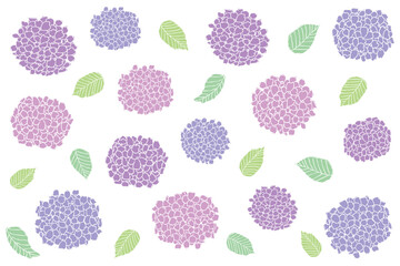 手書き風のアジサイ模様