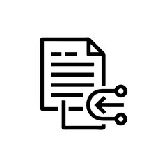 Fototapeta premium Document sharing link icon with files and connection symbol 