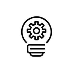knowledge base icon, Lightbulb with Gear Symbolizing Innovation  