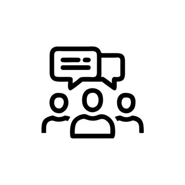 Group Discussion with Speech Bubbles in Minimalist Style  