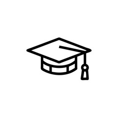 Graduation mortarboard cap icon on a simple background  