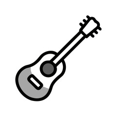 Acoustic Guitar Icon Representing String Instrument and Musical Performance