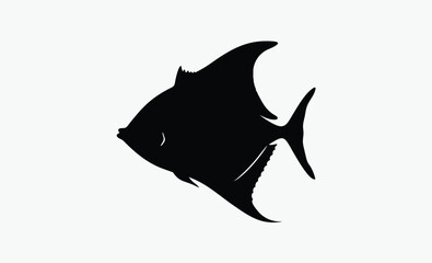 tuna fish silhouette, ocean fish vector, bold fish outline, streamlined fish shape, black white tuna