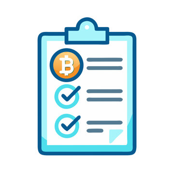 Bitcoin Checklist on Clipboard Icon Representing Cryptocurrency Task Management and Financial Planning