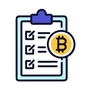Bitcoin Checklist on Clipboard Icon Representing Cryptocurrency Task Management and Financial Planning