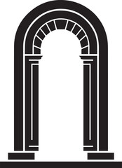 Arch Door Silhouette Vector – Classic Curved Entry Illustration