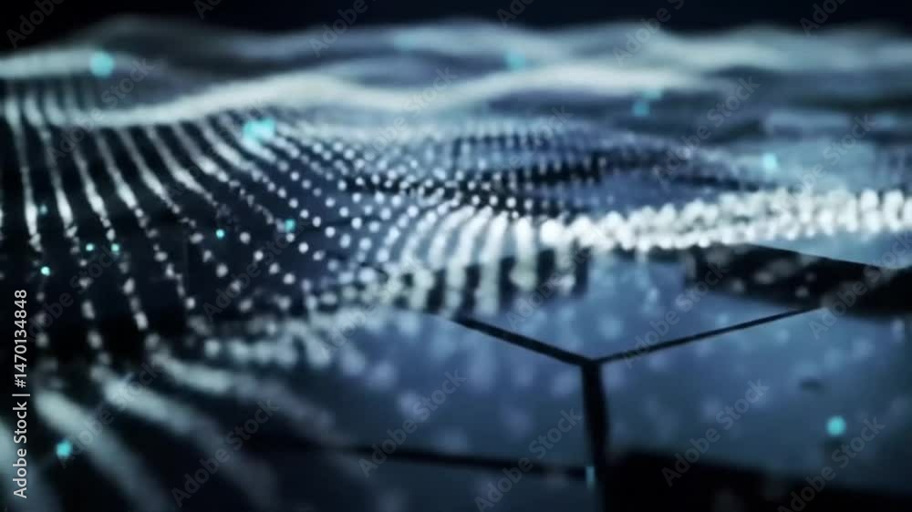 Poster Abstract Data Wave: Glowing Points Across Dark Grid