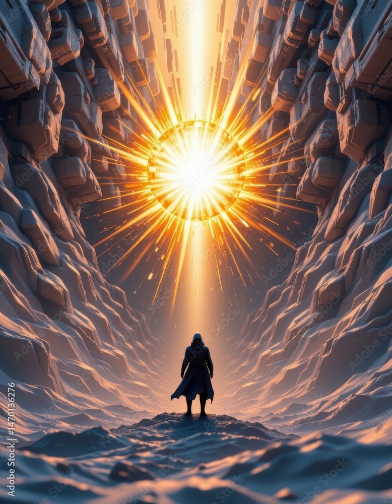 Poster imagine a mesmerizing 3d rendering of an abstract background that showcases a star warp or hyperspac