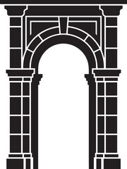 Arch Door Silhouette Vector – Classic Curved Entry Illustration