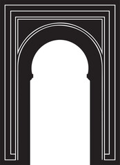 Arch Door Silhouette Vector – Classic Curved Entry Illustration