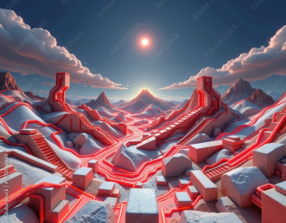 Aufkleber imagine a mesmerizing art piece that transports viewers into a futuristic realm where abstract backg