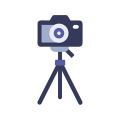 Camera on Tripod Icon Representing Professional Photography and Stable Shooting