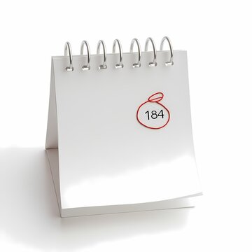 Calendar Showing Number 184